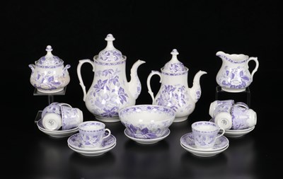 Lot 96 - 24-delig servies, decor ‘Gloxinia’, Société Céramique