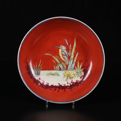 Lot 136 - Schotel met IJsvogel, Petrus Regout