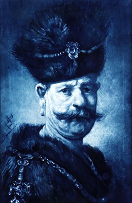 Lot 65 - Tegel met A Polish Nobleman naar Rembrandt, Henri Breetvelt, Société Céramique