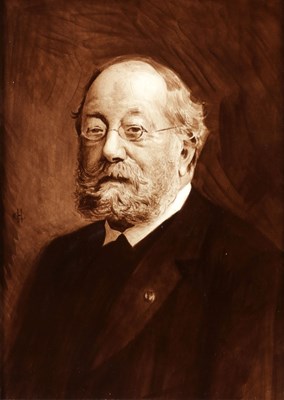 Lot 56 - Portret tegel Henri de Meeûs (1824-1913), Société Céramique