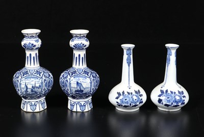 Lot 218 - Twee knobbelvaasjes en twee pijpvaasjes, Mosa Maastricht