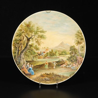 Lot 86 - Schotel met romantisch landschap, Petrus Regout & Co
