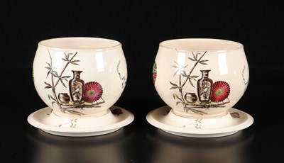 Lot 298 - Twee cachepots met decor ‘Paragon’, Petrus Regout