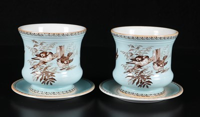 Lot 299 - Twee cachepots met decor ‘Plata 2’, Petrus Regout, Maastricht