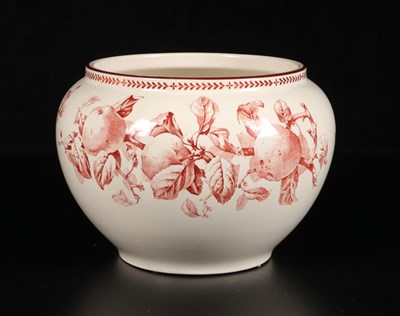 Lot 343 - Grote cachepot met decor 'Appel', Petrus Regout