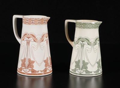 Lot 363 - Twee waterkannen met Art Nouveau decor 'LEA', Société Céramique