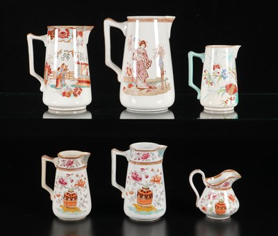 Lot 404 - Zes water- en roomkannen, Petrus Regout
