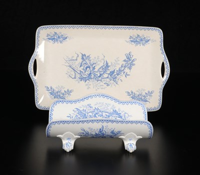 Lot 408 - Aspergeschaal met lekschaal, decor 'Chardon', Société Céramique