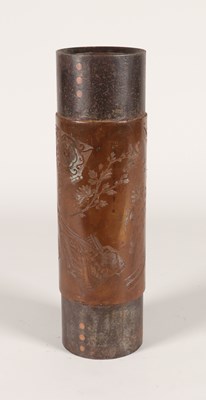 Lot 476 - Koperen drukrol met bloem- en waaierversiering, Petrus Regout