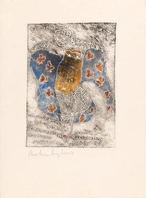 Lot 281 - Anton Heyboer (1924-2005) - Gedrukte voorstelling met tekst en figuur 1996 (Ets)