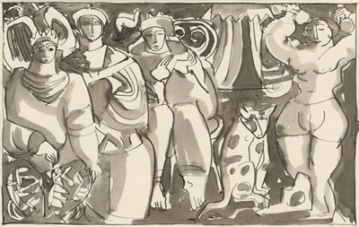 Lot 115 - Abstract-figuratieve compositie