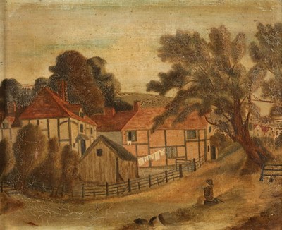 Lot 215 - Onbekende kunstenaar - Landschap met boerderij