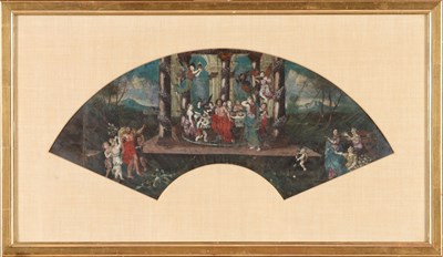 Lot 73 - Italian or French fan depicting a Bacchic festivity, 18th century.