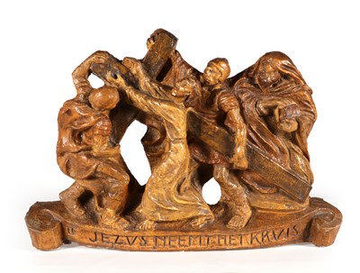 Lot 119 - Charles VOS (1888-1954) - Sculptuur Jezus neemt het kruis