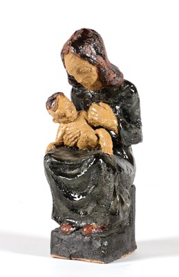 Lot 120 - Terracotta beeld Maria met Kind
