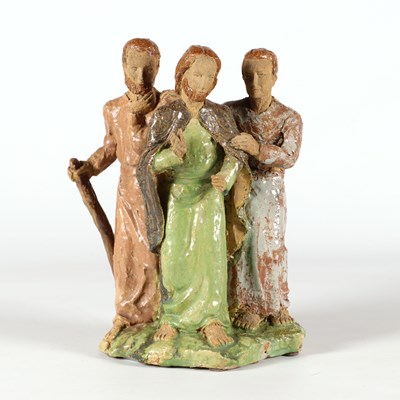 Lot 616 - Ceramic group with three figures, Astra Maastricht