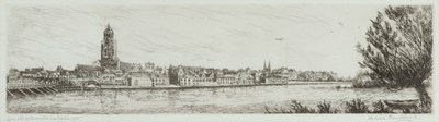 Lot 391 - Cor van der WOERD (1901-1994) - Gezicht op Deventer, ca. 1900