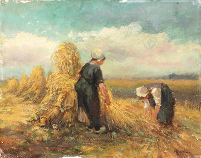 Lot 484 - Olieverf op paneel 20e eeuw