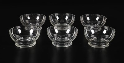 Lot 600 - Six clear glass finger bowls, A.D. Copier, Glasfabriek Leerdam.
