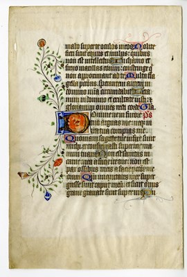 Lot 265 - Boekverluchting - Geïllumineerd handschriftfragment op perkament. circa 1450