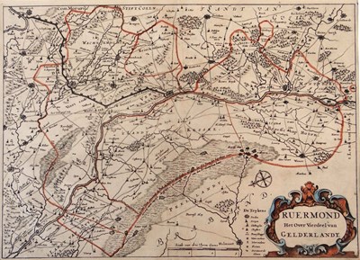 Lot 182 - Cartografie - van Geelkercken / van Slichtenhorst - Ruermond. Het Over Vierdeel van Gelderlandt 1654