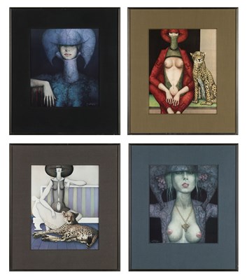 Lot 375a - Jef van TUERENHOUT(1926-2006)- 4 prenten in lijst