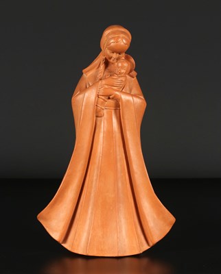 Lot 129 - Madonna met Kind, terracotta beeld