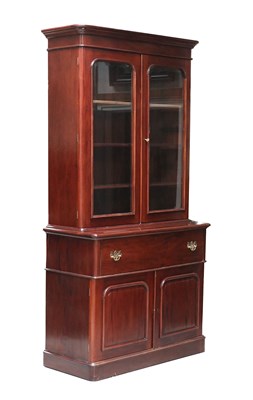Lot 728 - Antique mahogany bookcase/display case