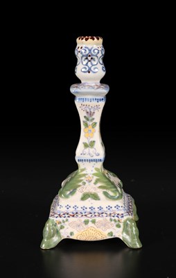 Lot 619 - Makkum earthenware candlestick
