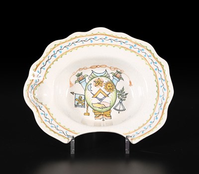 Lot 620 - Shaving basin with Masonic symbolism