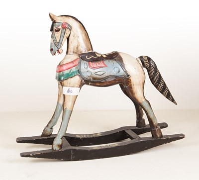 Lot 80 - Vintage veelkleurig beschilderd hobbelpaard.