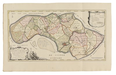 Lot 187 - Cartografie - Isaak Tirion (1705-1765)- Schouwen Duiveland 1753