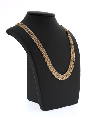 Lot 12 - 14 krt. Tricolor gouden collier