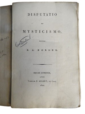 Lot 341 - E.A. Borger - Disputatio de mysticismo. 1820