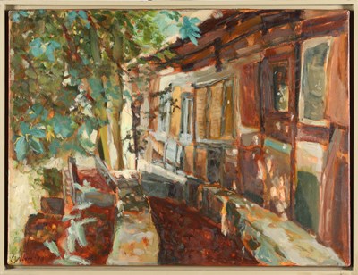 Lot 304 - Saskia WEVERS - Straatgezicht met huizen en bomen