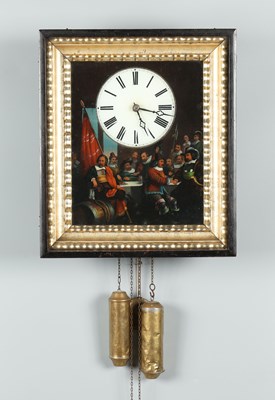 Lot 552 - Schilderijklok met historische scène