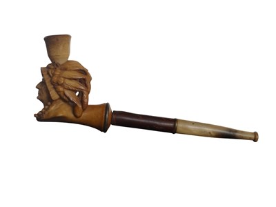 Lot 8 - Meerschuim pijp met Indiaanse kop ca 1900