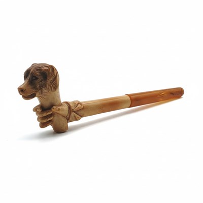 Lot 11 - Meerschuim pijp met hondenkop
