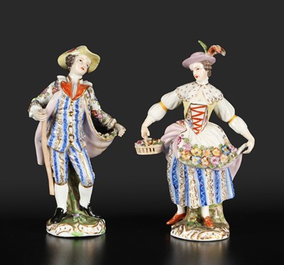 Lot 580 - Paar porseleinen figuren