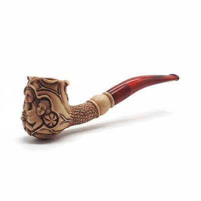 Lot 21 - Meerschuim pijp - Erotisch tafereel