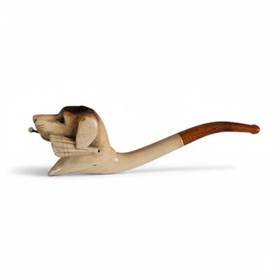 Lot 43 - Meerschuim tabakspijp met hondenkop