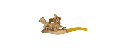 Lot 47 - Meerschuimen pijp met hertenvoorstelling