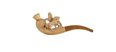 Lot 50 - Meerschuim pijp met 2 paarden