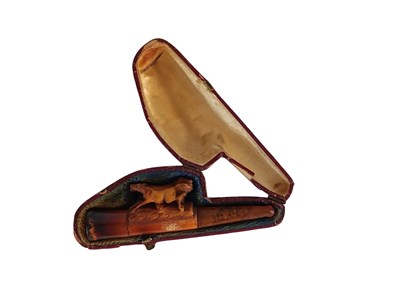 Lot 67 - Meerschuimen pijp met twee paarden