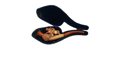 Lot 86 - Meerschuimen pijp met paard en ruiter