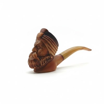 Lot 108 - Meerschuim pijp met mannenhoofd