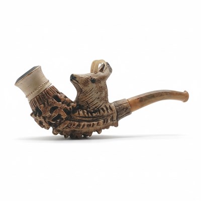 Lot 109 - Meerschuim pijp met bokkenkop