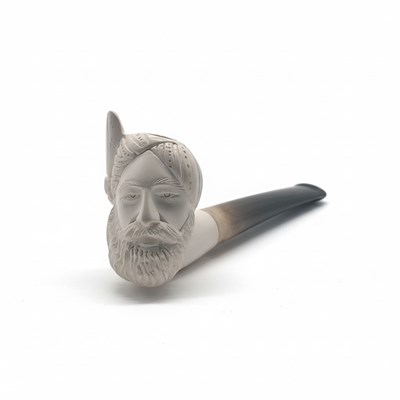Lot 127 - Meerschuim pijp met mannenhoofd met tulband en baard