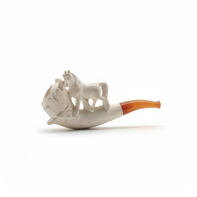 Lot 133 - Meerschuim pijp met paard