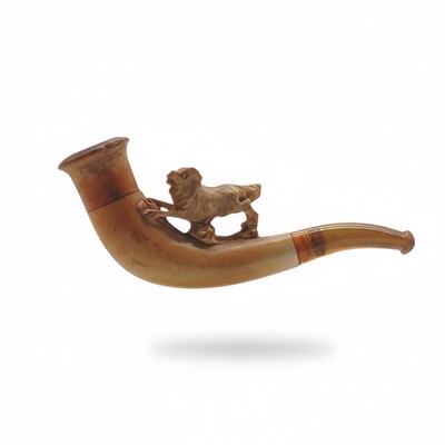 Lot 137 - Meerschuim pijp met hondje